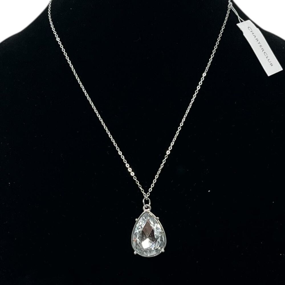 Charter Club Teardrop Necklace Made with Crystal NWT